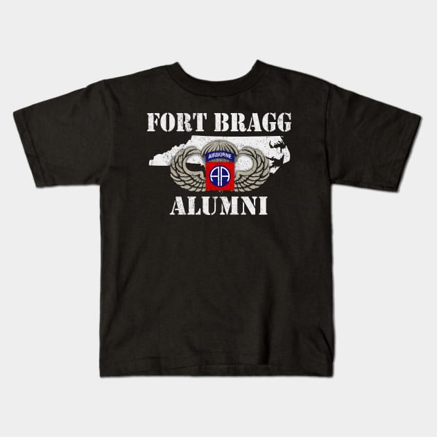 Ft Bragg Alumni US Army 82nd Airborne Division Paratrooper Kids T-Shirt by floridadori
